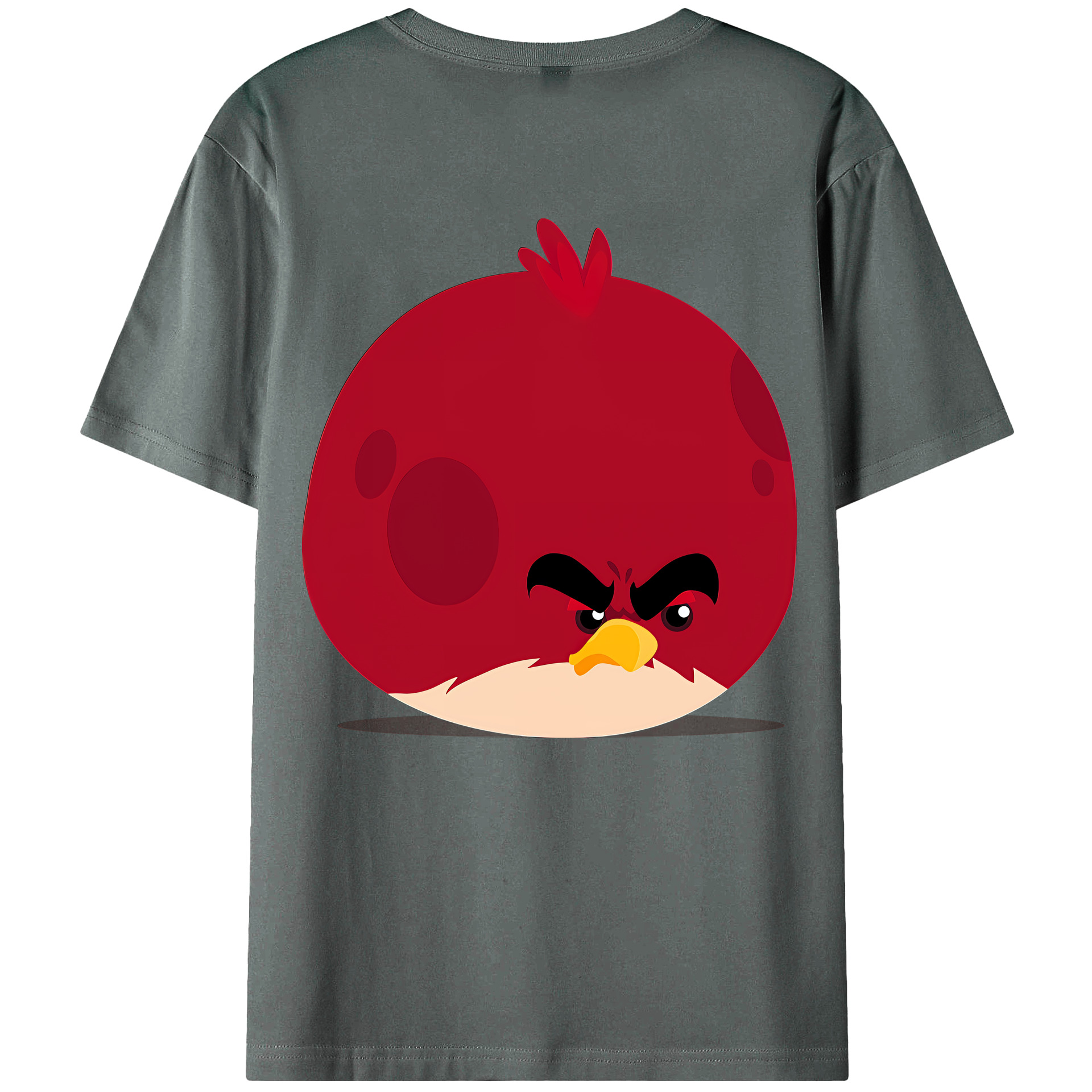 （画像用） Angry Birds アングリーバード 綿100％ メンズ半袖Tシャツ（バックプリント） 通気性